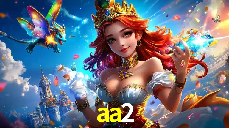 A princesa de um reino de fantasia mágico, com seu pequeno dragão, apresentando um mundo de prêmios encantados nos jogos de caça-níqueis do cassino aa2.
